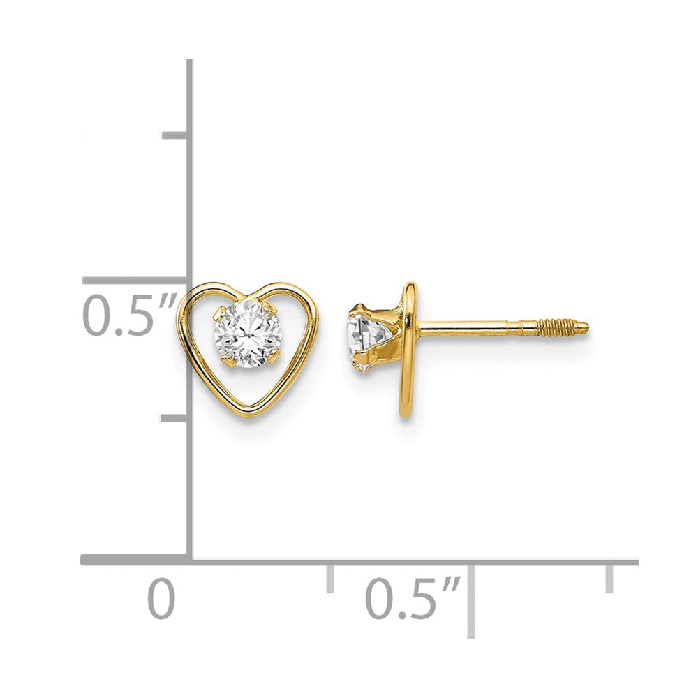 Madi K Round Genuine Topaz Birthstone Heart Screwback Post Earrings - WBC