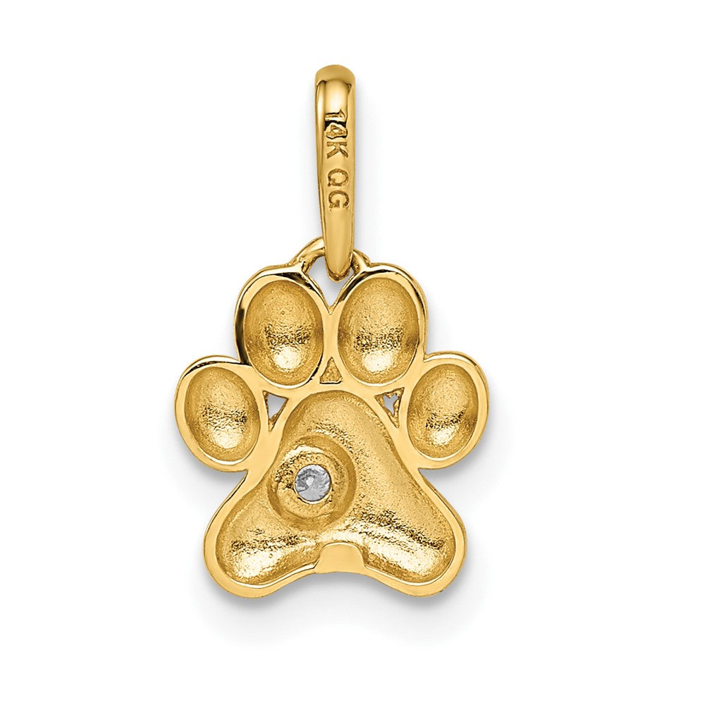 Madi K CZ Paw Print Childrens Pendant - WBC