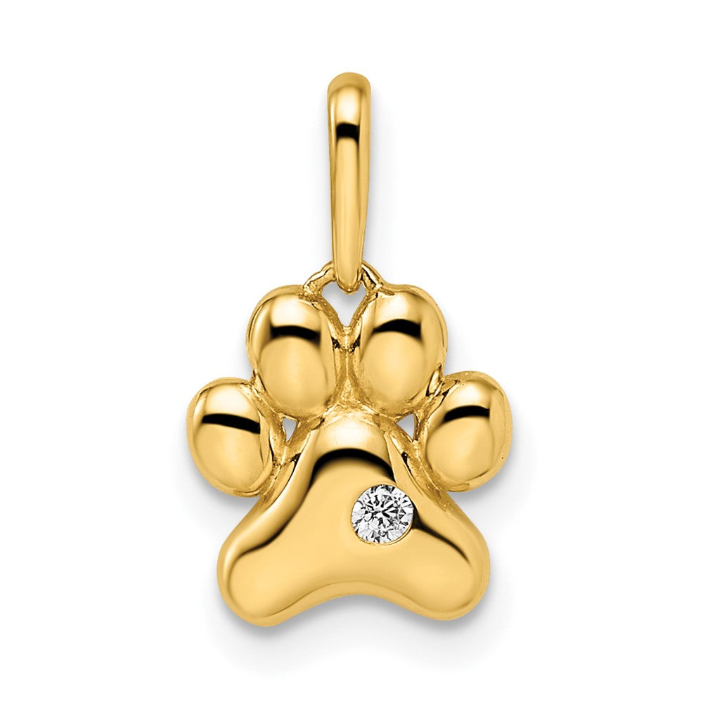 Madi K CZ Paw Print Childrens Pendant - WBC