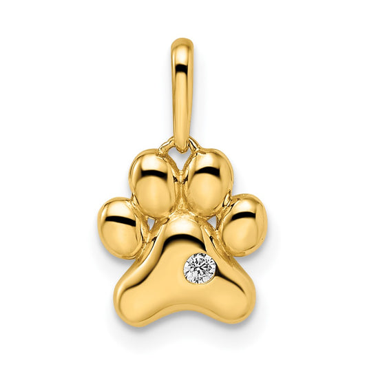 Madi K CZ Paw Print Childrens Pendant - WBC