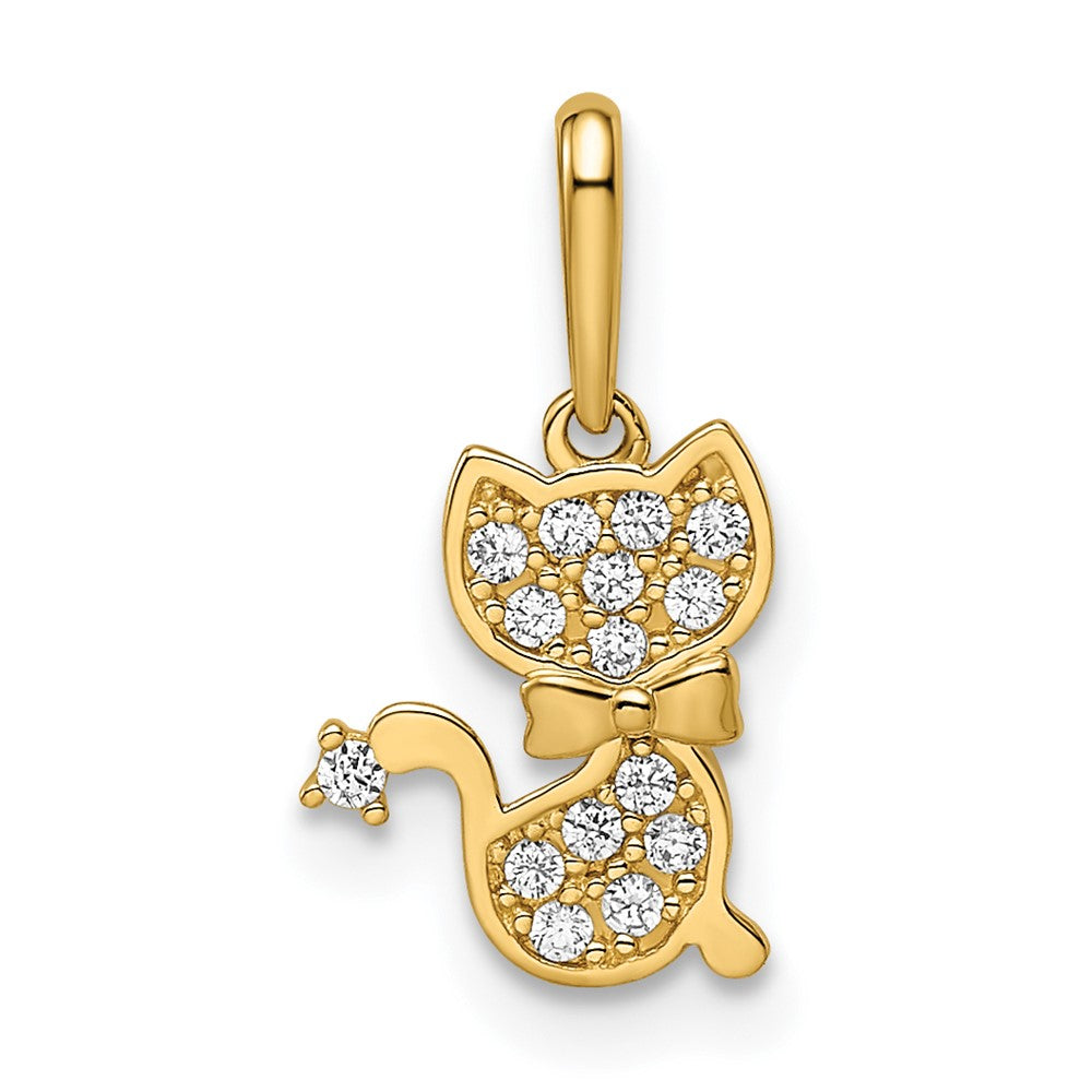 Madi K CZ Cat Childrens Pendant - WBC