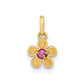 Madi K Polished CZ Flower Post Earrings and Flower Pendant Childrens Set - WBC