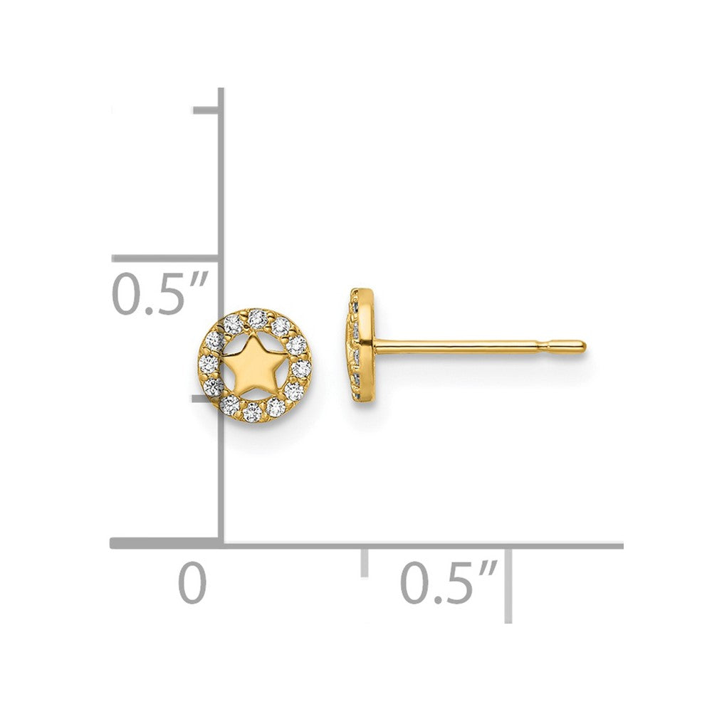 Madi K CZ Star Childrens Post Earrings - WBC