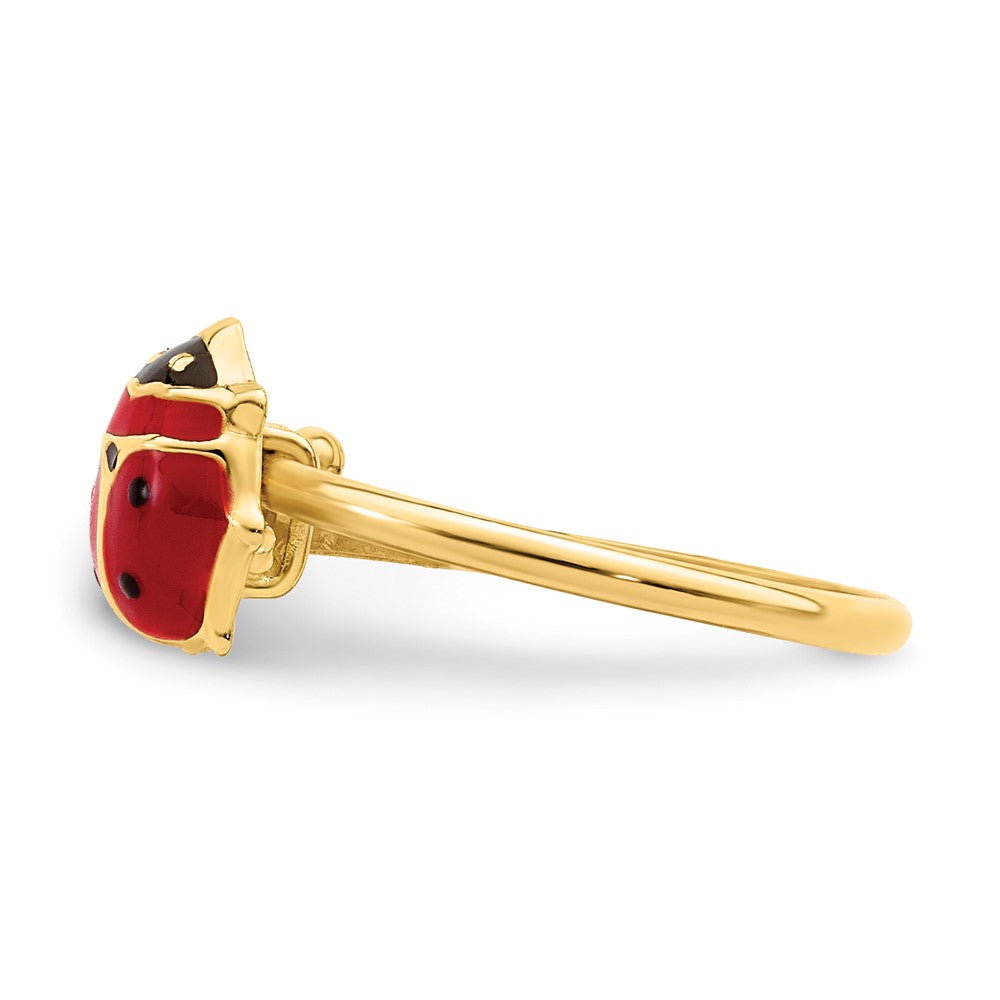 Polished Enameled Madi K Ladybug Adjustable Ring - WBC