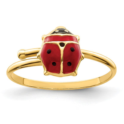 Polished Enameled Madi K Ladybug Adjustable Ring - WBC