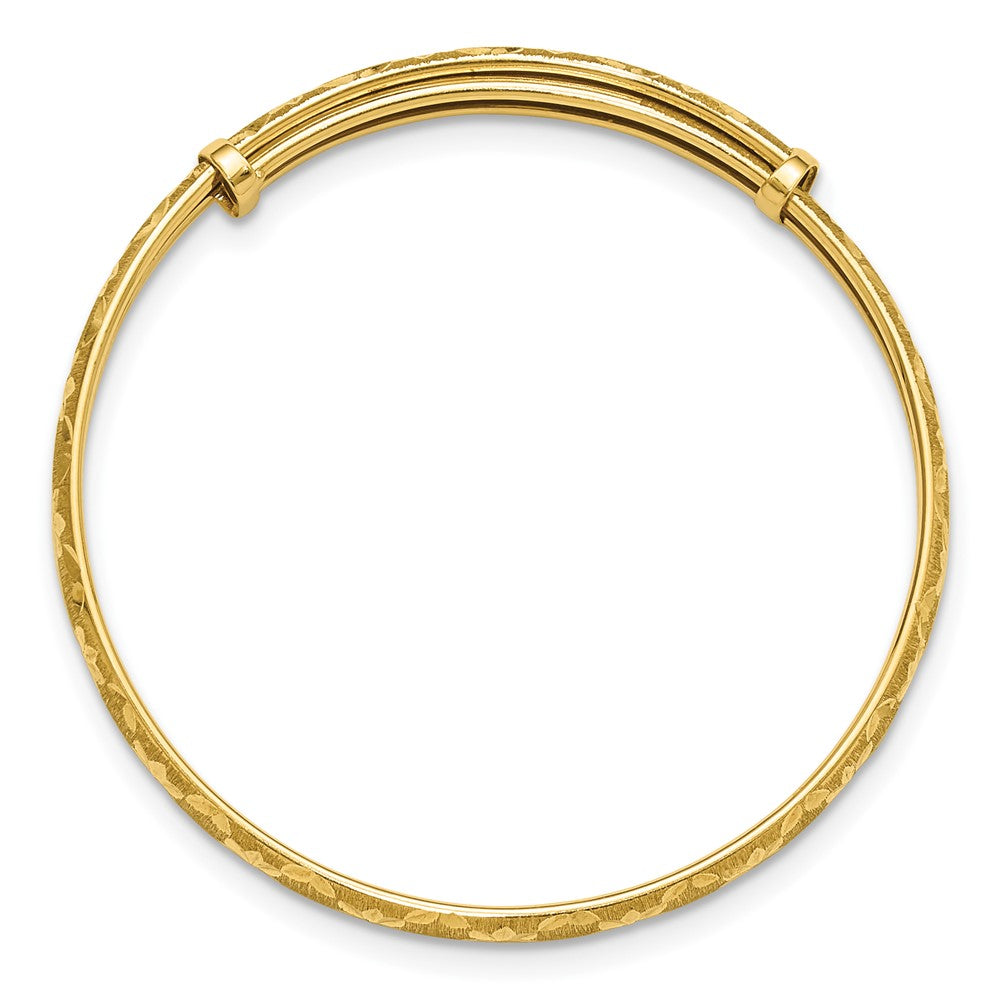 Satin and Diamond-cut Flexible Baby Bangle - WBC