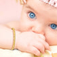 Satin and Diamond-cut Flexible Baby Bangle - WBC