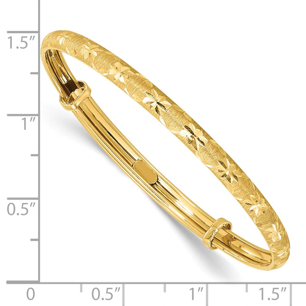 Satin and Diamond-cut Flexible Baby Bangle - WBC