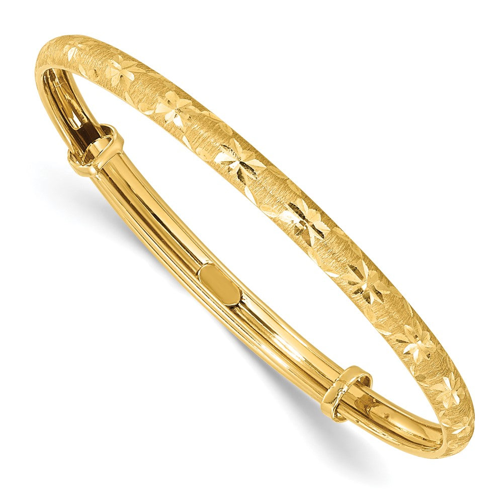 Satin and Diamond-cut Flexible Baby Bangle - WBC