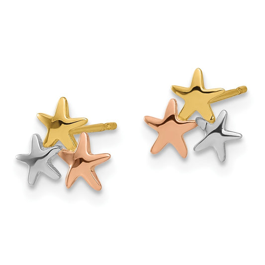 with and Rhodium Madi K Polished Stars Childrens Post Earrings - WBC