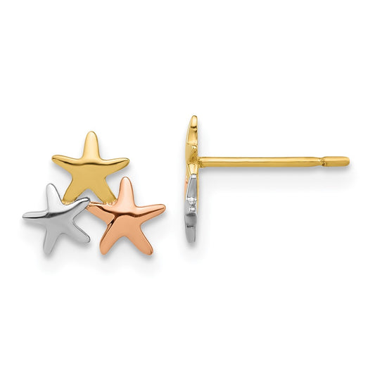 with and Rhodium Madi K Polished Stars Childrens Post Earrings - WBC