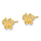 Madi K Polished CZ Butterfly Childrens Post Earrings - WBC