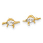 Madi K Polished and Grooved CZ Stegosaurus Childrens Post Earrings - WBC