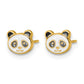 Madi K Polished Black and Enameled Panda Childrens Post Earrings - WBC