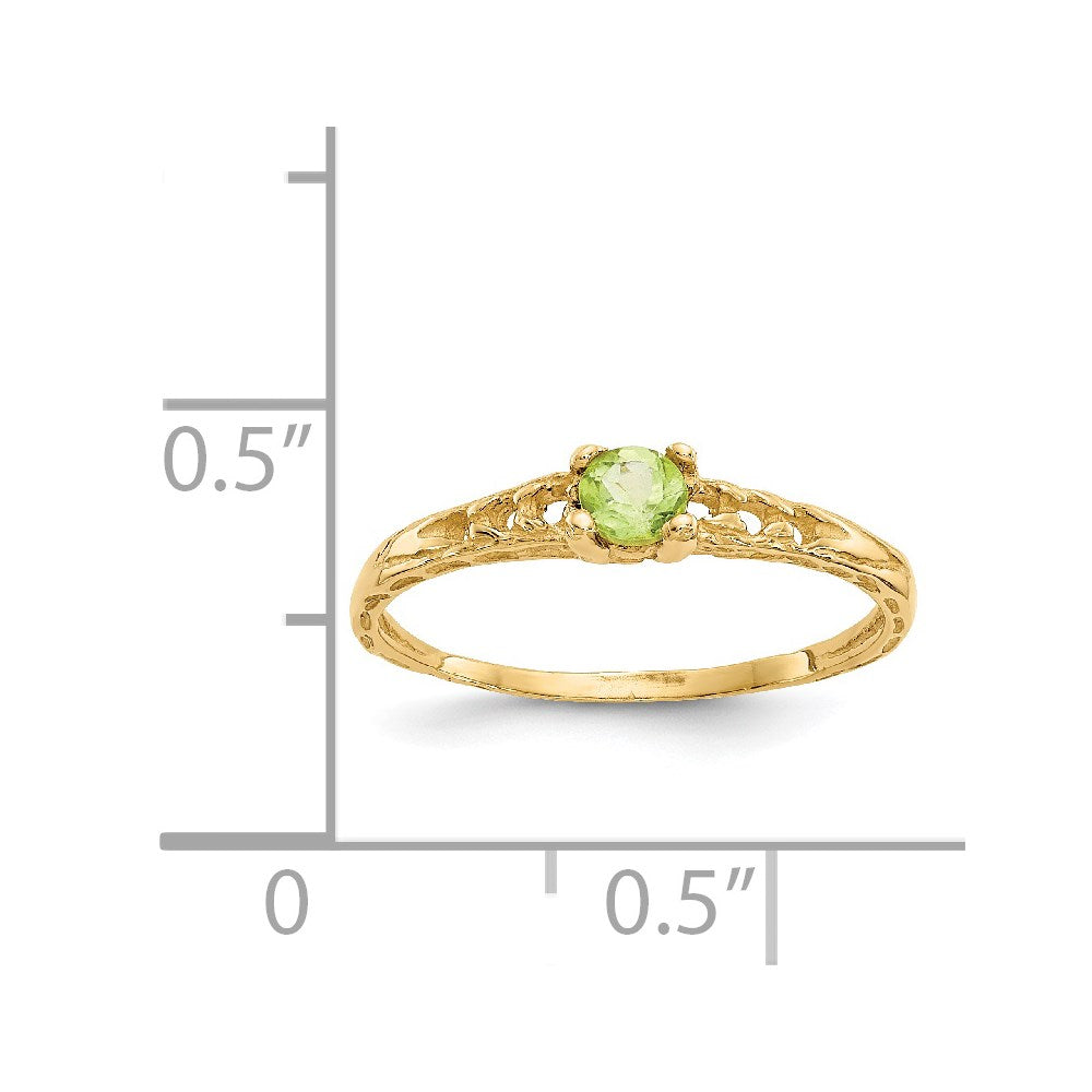 Madi K Peridot Birthstone Baby / Childrens Ring - WBC