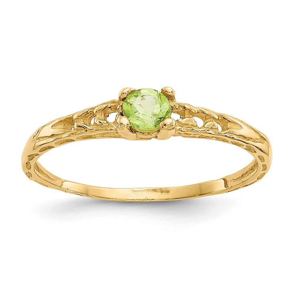 Madi K Peridot Birthstone Baby / Childrens Ring - WBC