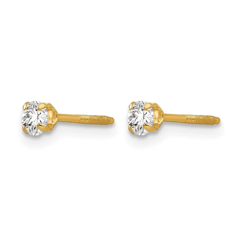 Madi K Round Imitation Spinel April Birthstone Screwback Post Earrings - WBC