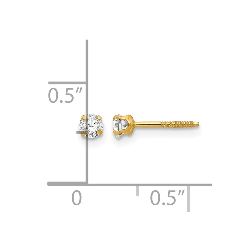 Madi K Round Imitation Spinel April Birthstone Screwback Post Earrings - WBC