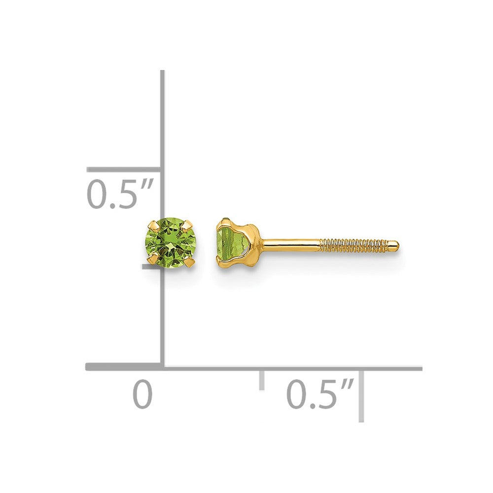 Madi K Round Imitation Peridot August Birthstone Screwback Post Earrings - WBC