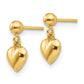 Madi K Puffed Heart Childrens Post Dangle Earrings - WBC