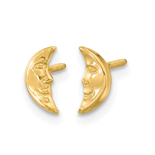 Madi K Moon with Face Childrens Screwback Post Earrings - WBC