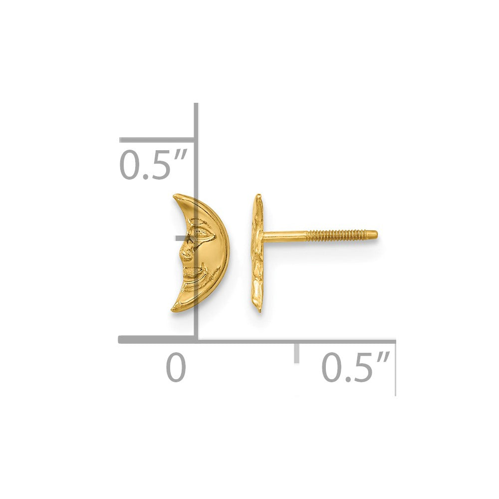 Madi K Moon with Face Childrens Screwback Post Earrings - WBC