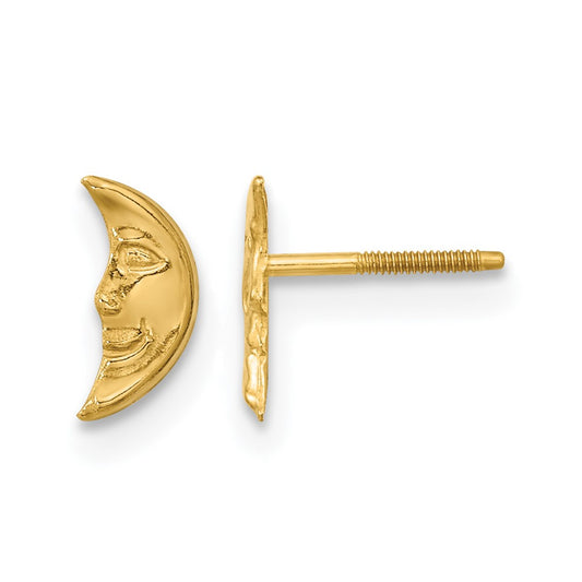 Madi K Moon with Face Childrens Screwback Post Earrings - WBC