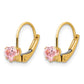Madi K Pink CZ Childrens Leverback Earrings - WBC
