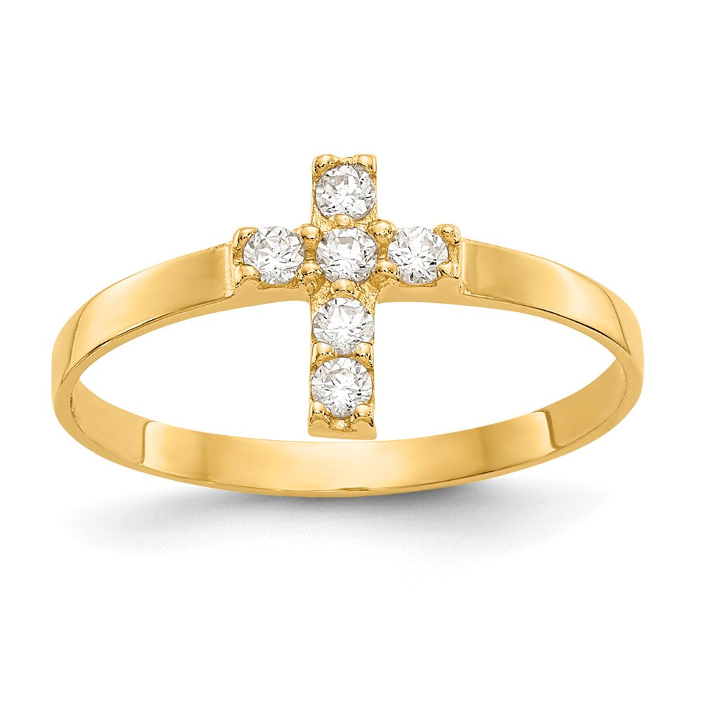 Madi K CZ Cross Baby / Childrens Ring - WBC