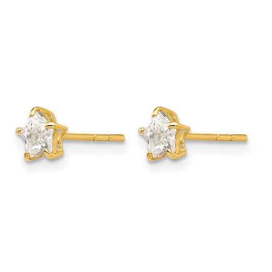 Madi K CZ Star Childrens Post Earrings - WBC