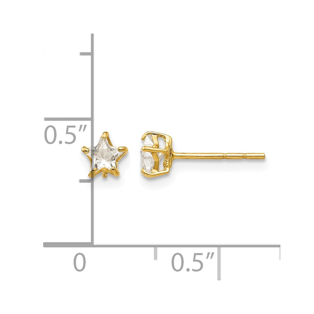 Madi K CZ Star Childrens Post Earrings - WBC
