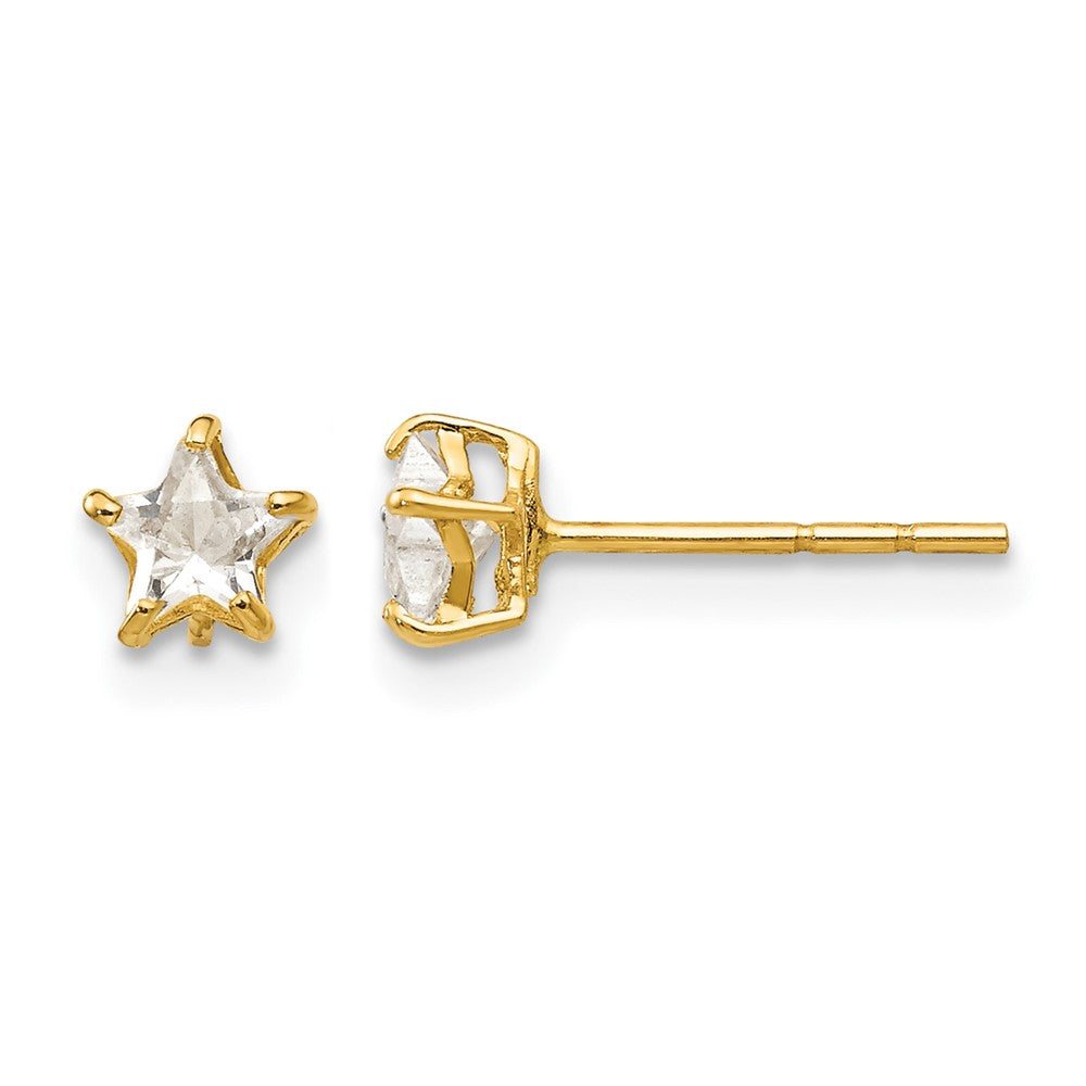 Madi K CZ Star Childrens Post Earrings - WBC