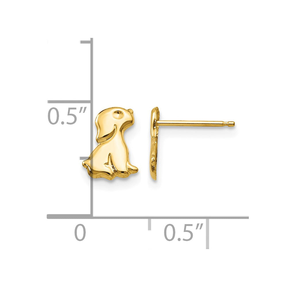 Madi K Sitting Dog Childrens Post Earrings - WBC