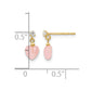 Madi K CZ and Pink Cats Eye Heart Dangle Childrens Post Earrings - WBC