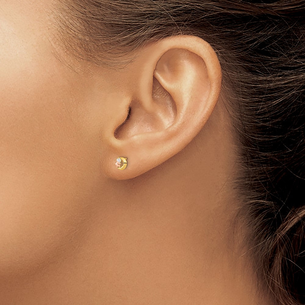 and Madi K CZ Moon and Star Childrens Post Earrings - WBC