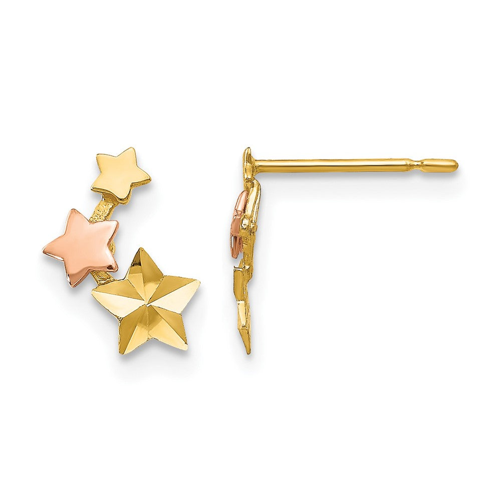 and Madi K Diamond-cut Star Childrens Post Earrings - WBC