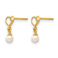 Madi K Freshwater Cultured Pearl Heart Dangle Childrens Post Earrings - WBC