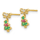 Madi K CZ Christmas Tree Dangle Childrens Post Earrings - WBC