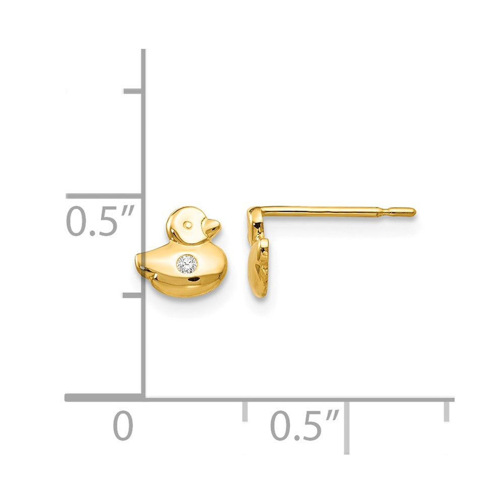 Madi K CZ Duck Childrens Post Earrings - WBC