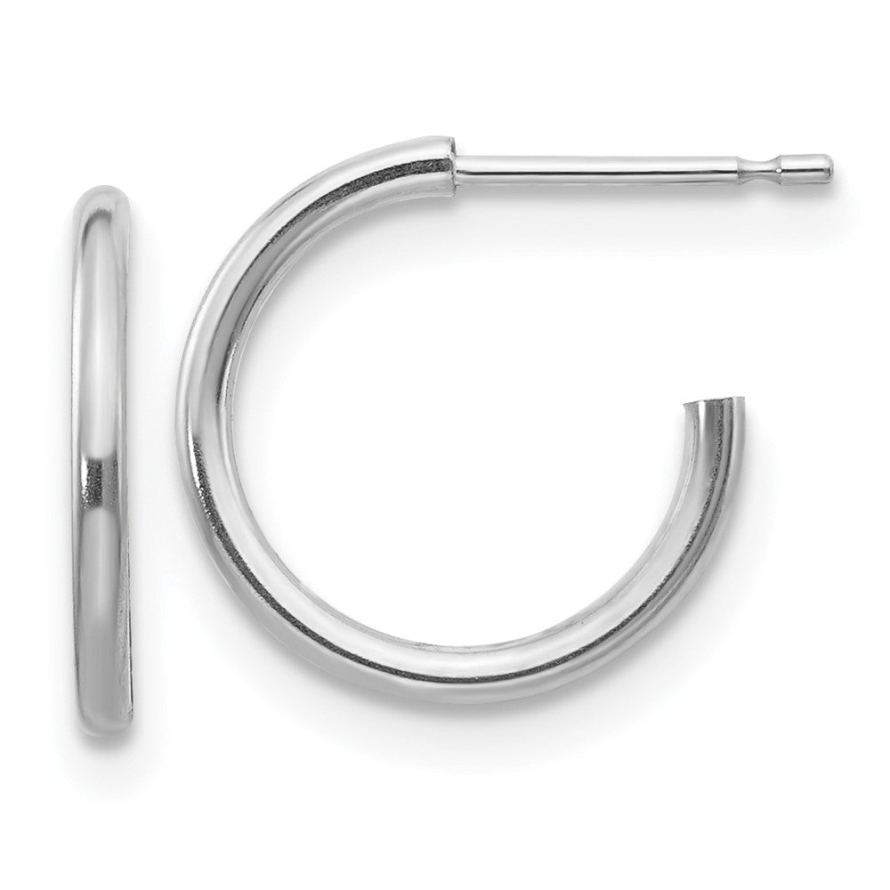 Madi K Polished J-Hoop Post Earrings - WBC