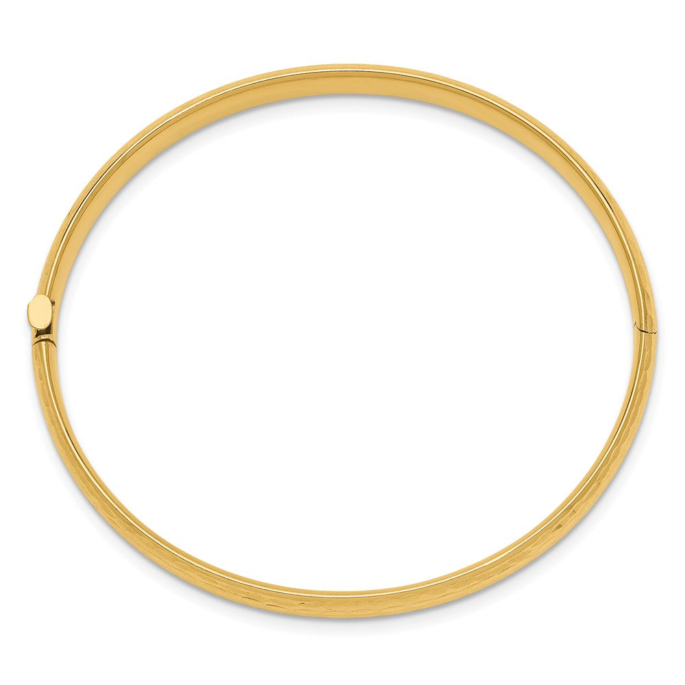 Madi K Kids Polished Hammered Hinged Childs Bangle - WBC