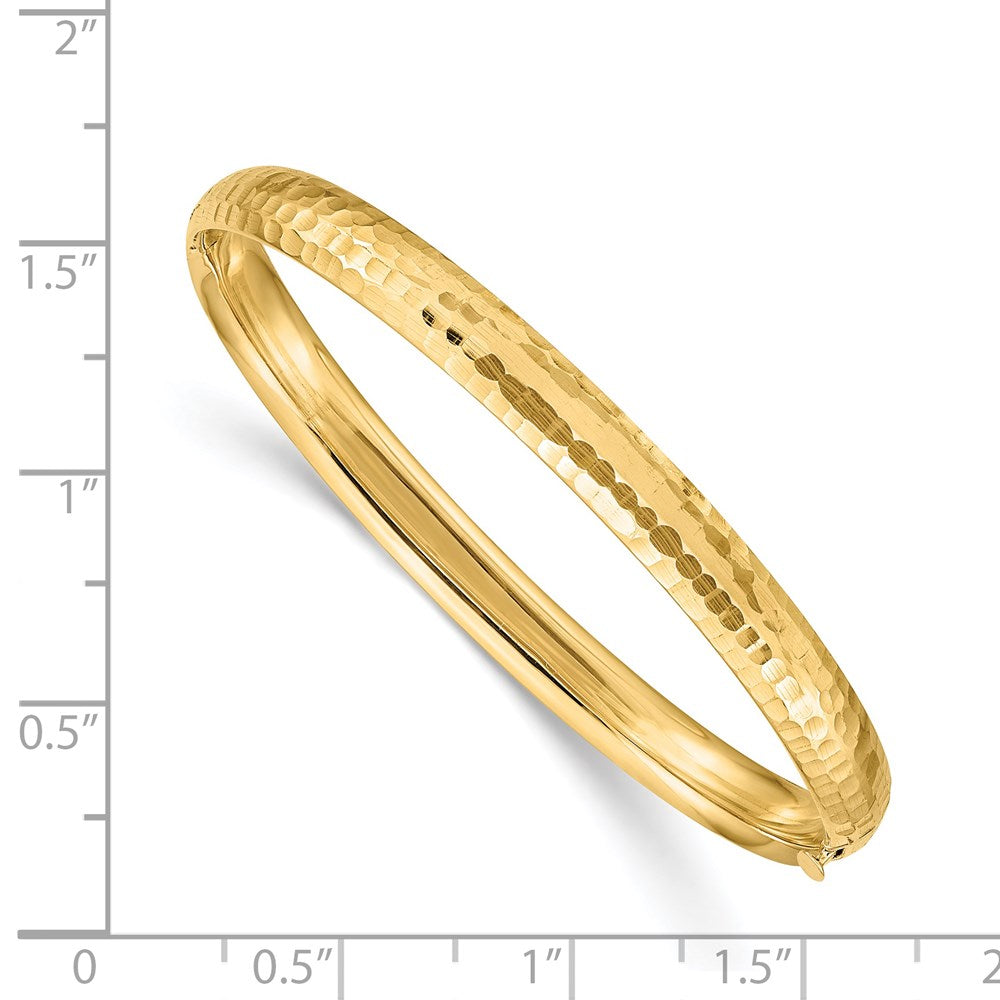 Madi K Kids Polished Hammered Hinged Childs Bangle - WBC