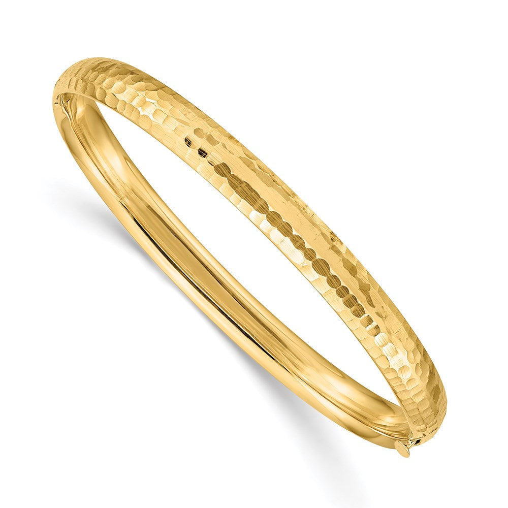 Madi K Kids Polished Hammered Hinged Childs Bangle - WBC