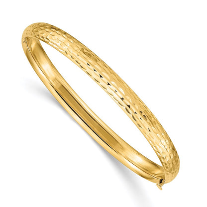 Madi K Kids Polished Diamond-cut Hinged Childs Bangle - WBC