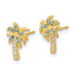 Madi K Blue and Clear CZ Palm Tree Childrens Post Earrings - WBC