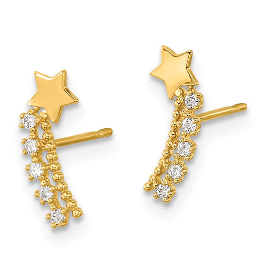 Madi K Kids CZ Shooting Star Post Earrings - WBC