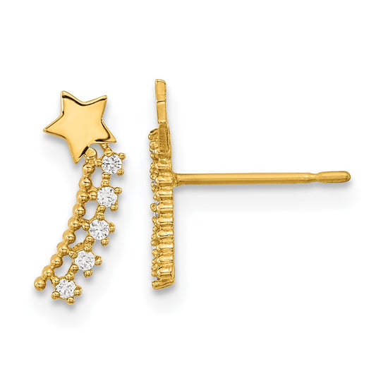 Madi K Kids CZ Shooting Star Post Earrings - WBC