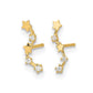 Madi K Curved Stars CZ Childrens Post Dangle Earrings - WBC