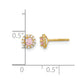 Madi K Polished Round Pink and Clear CZ Halo Screwback Post Earrings - WBC