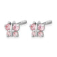 Madi K Polished Pink CZ Butterfly Childrens Screwback Post Earrings - WBC